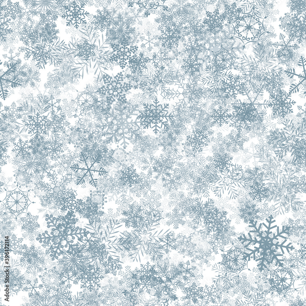 Abstract Winter Design Seamless Pattern Background with Snowflakes for Christmas and New Year Poster