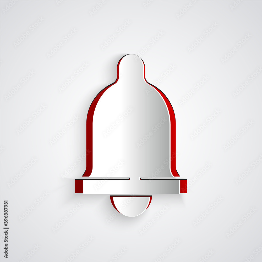 Paper cut Motion sensor icon isolated on grey background. Paper art style. Vector.