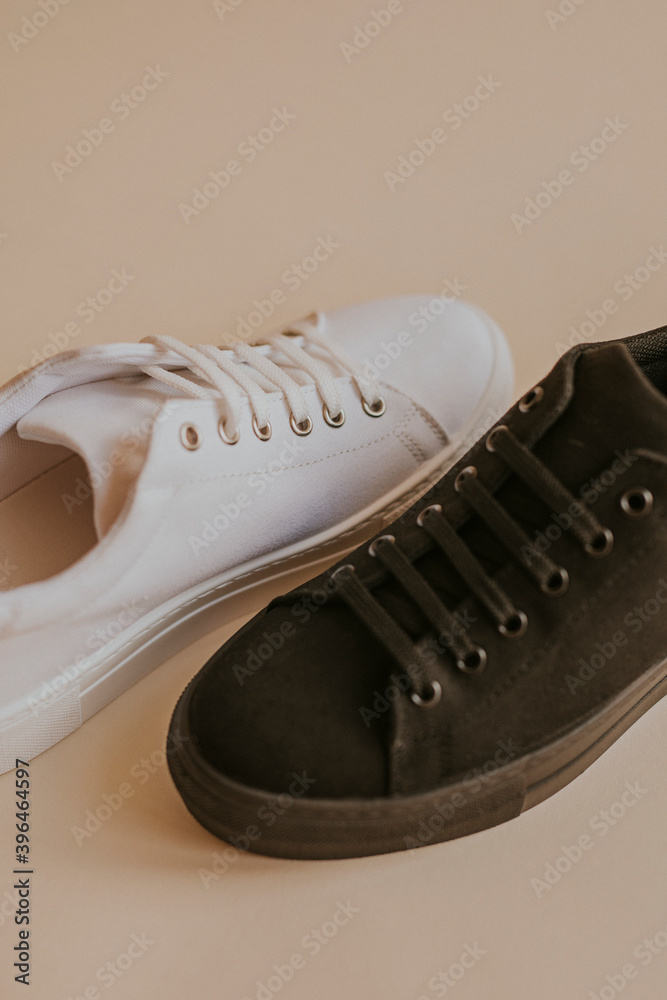 Black and white sneakers mockup