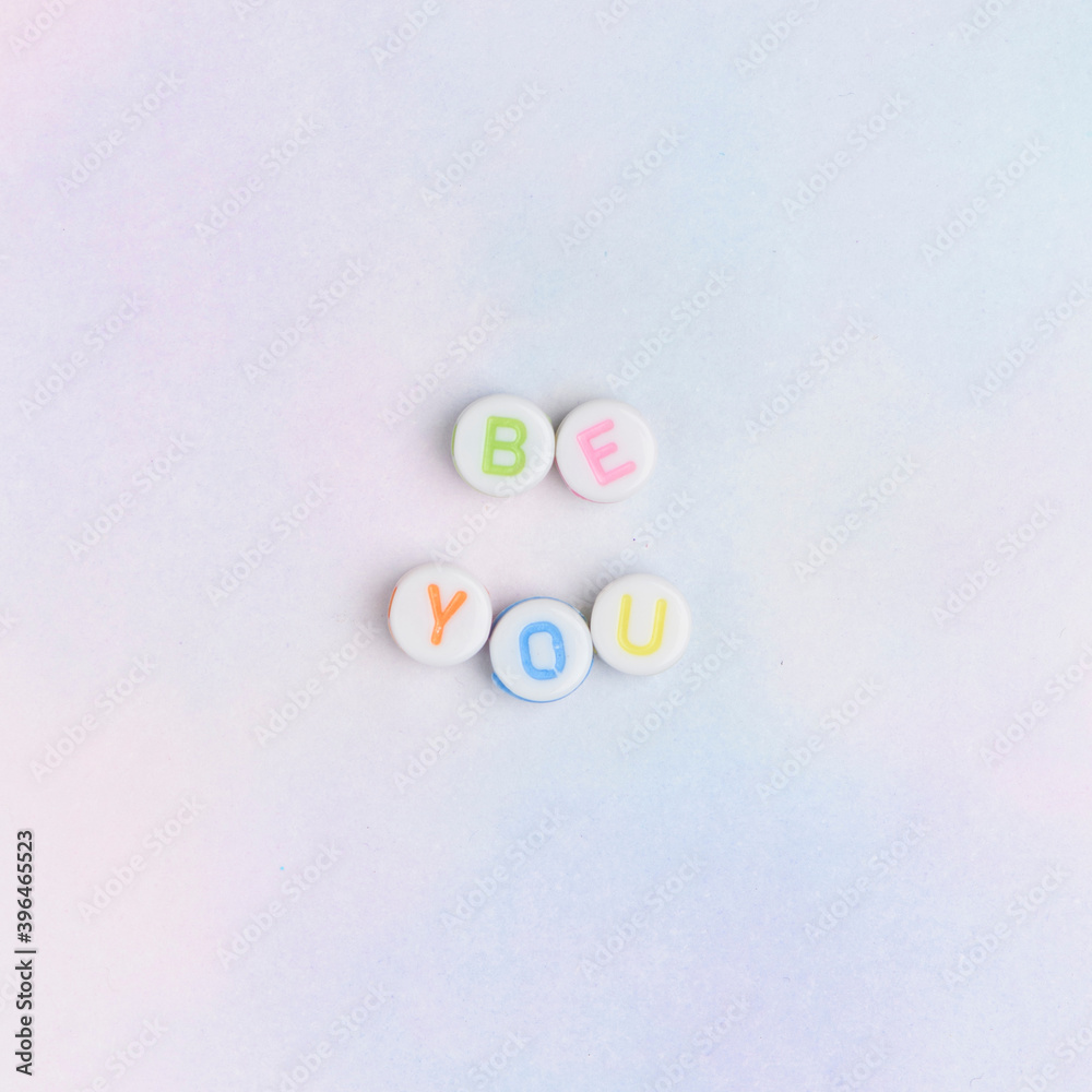 BE YOU beads message typography