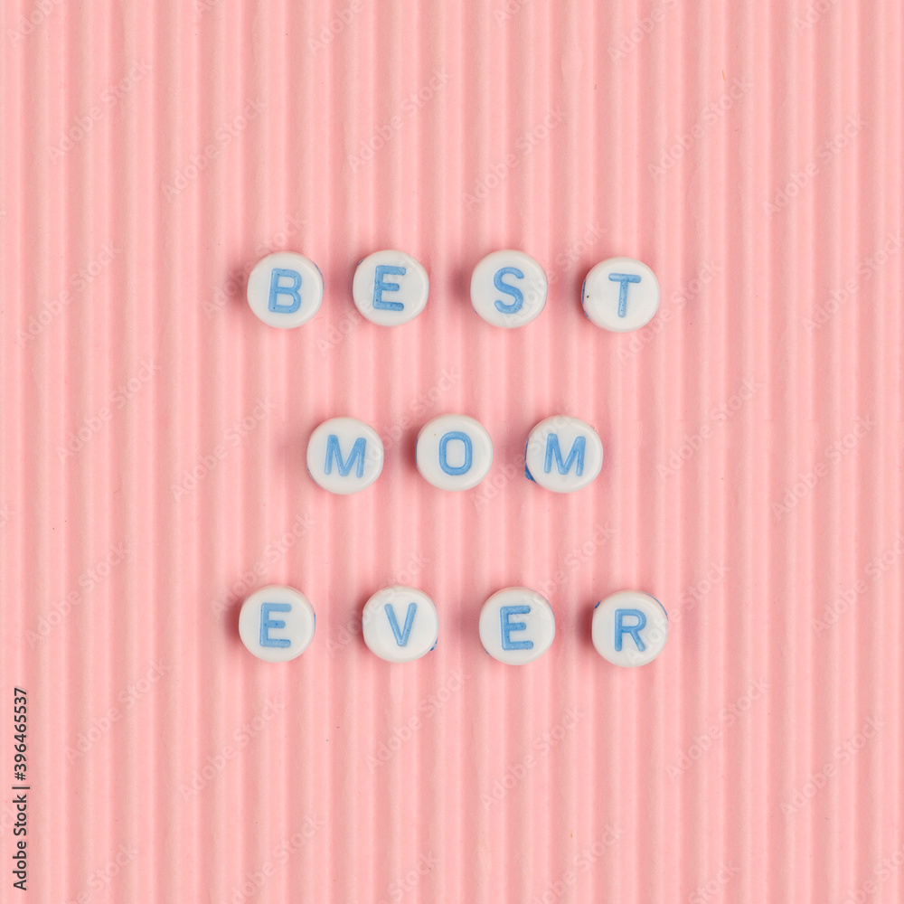 BEST MOM EVER beads message typography