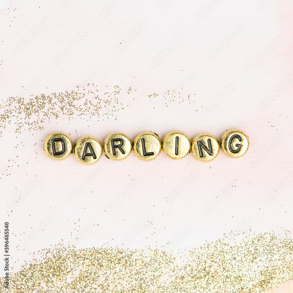 Darling beads lettering word typography