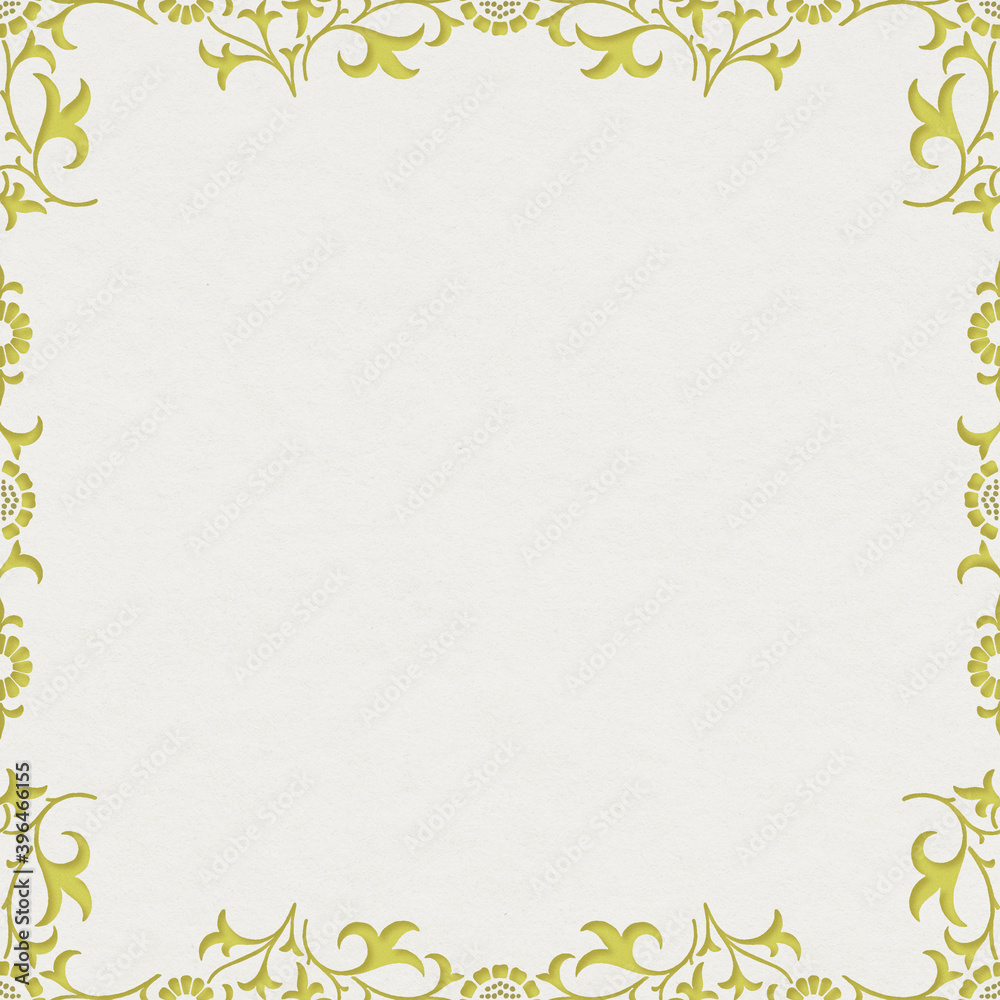 Vintage leaves floral ornament frame pattern