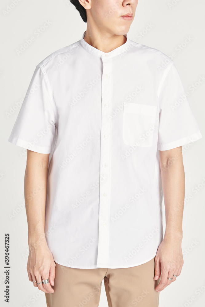 Asian man in a white shirt mockup