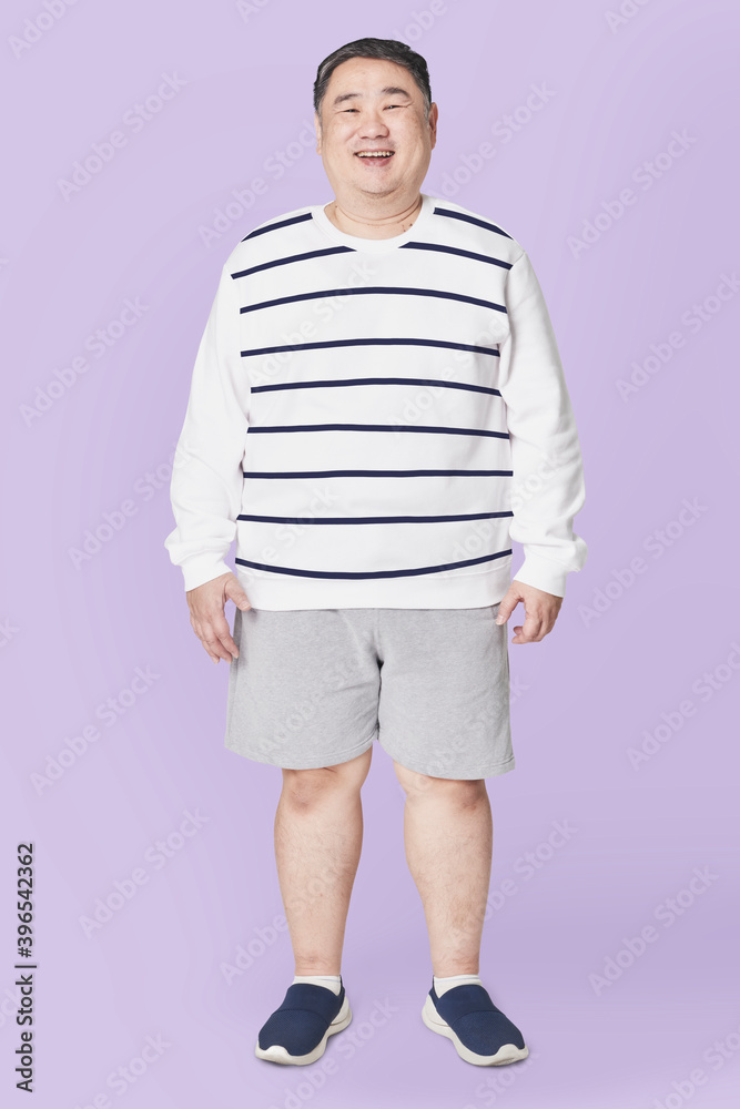 Plus size black and white stripe jumper apparel men's fashion