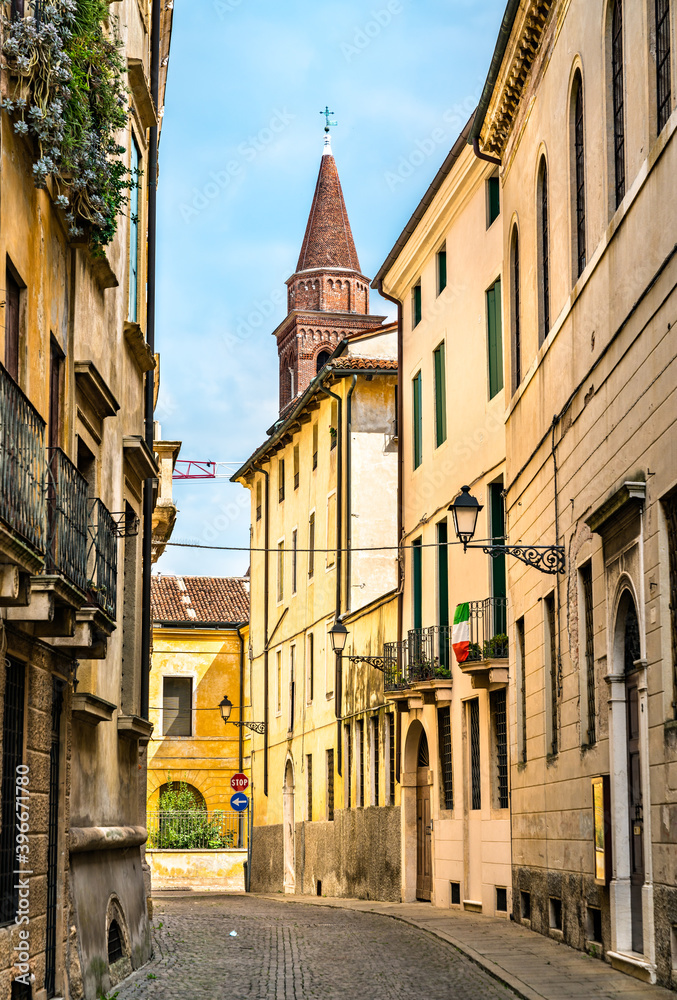 Architecture of the old town of Vicenza. UNESCO world heritage in Italy