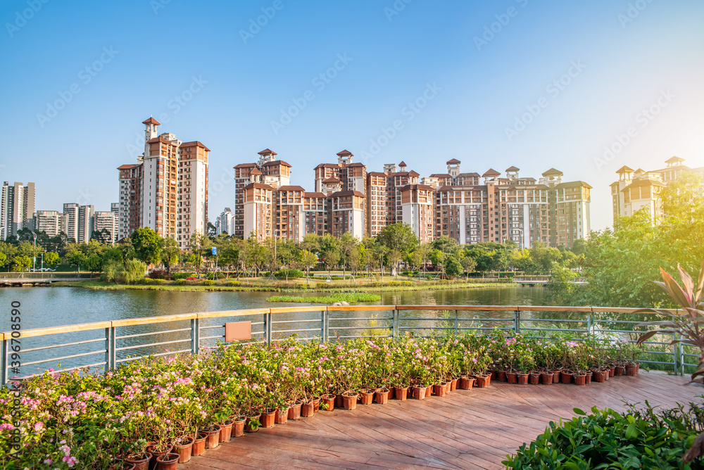 Scenery of Phoenix Lake Park, Nansha, Guangzhou, China