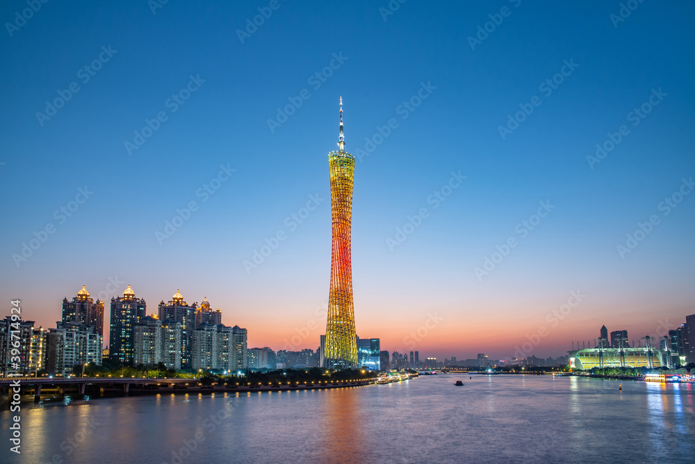 中国广州城市夜景