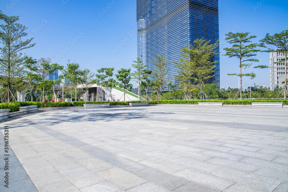 CBD building and empty ground in Nansha, Guangzhou, China