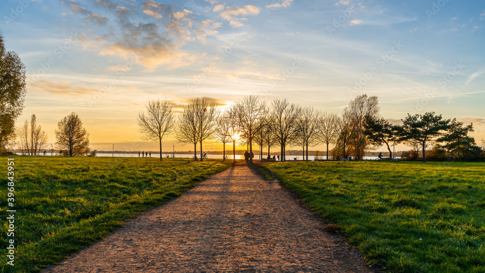 The way to the northern beach of the Cospudener Lake in Leipzig