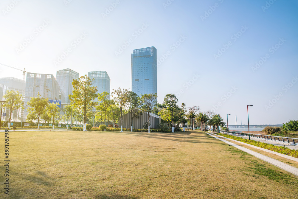 中国广州南沙珍珠湾灵山岛海岸风光