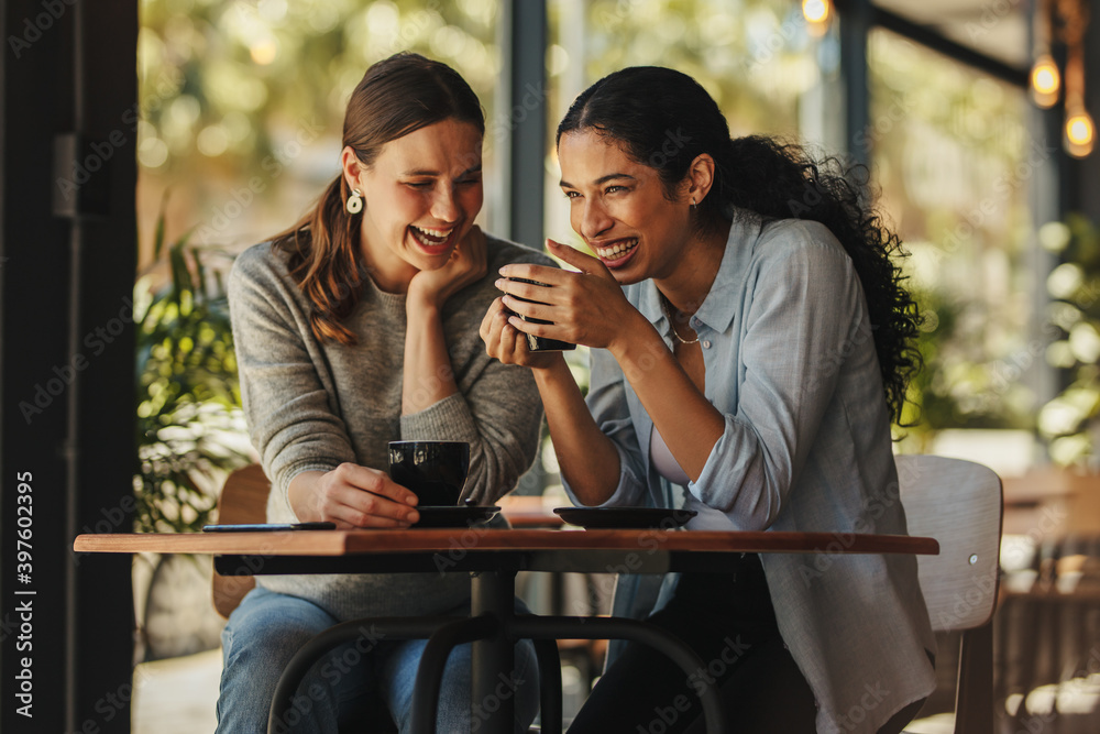 Women meeting up for coffee