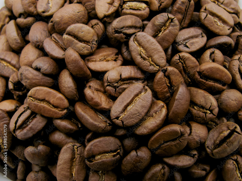 background a large number of coffee beans