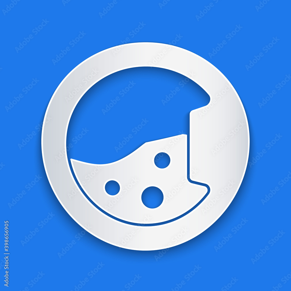 Paper cut Washer icon isolated on blue background. Washing machine icon. Clothes washer - laundry ma