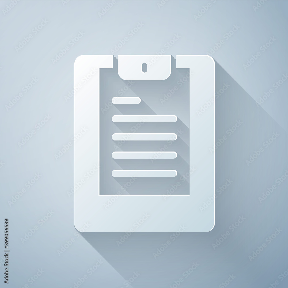 Paper cut Server, Data report icon isolated on grey background. Paper art style. Vector.