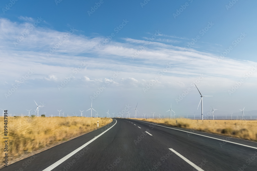 风电场弯道道路运动模糊