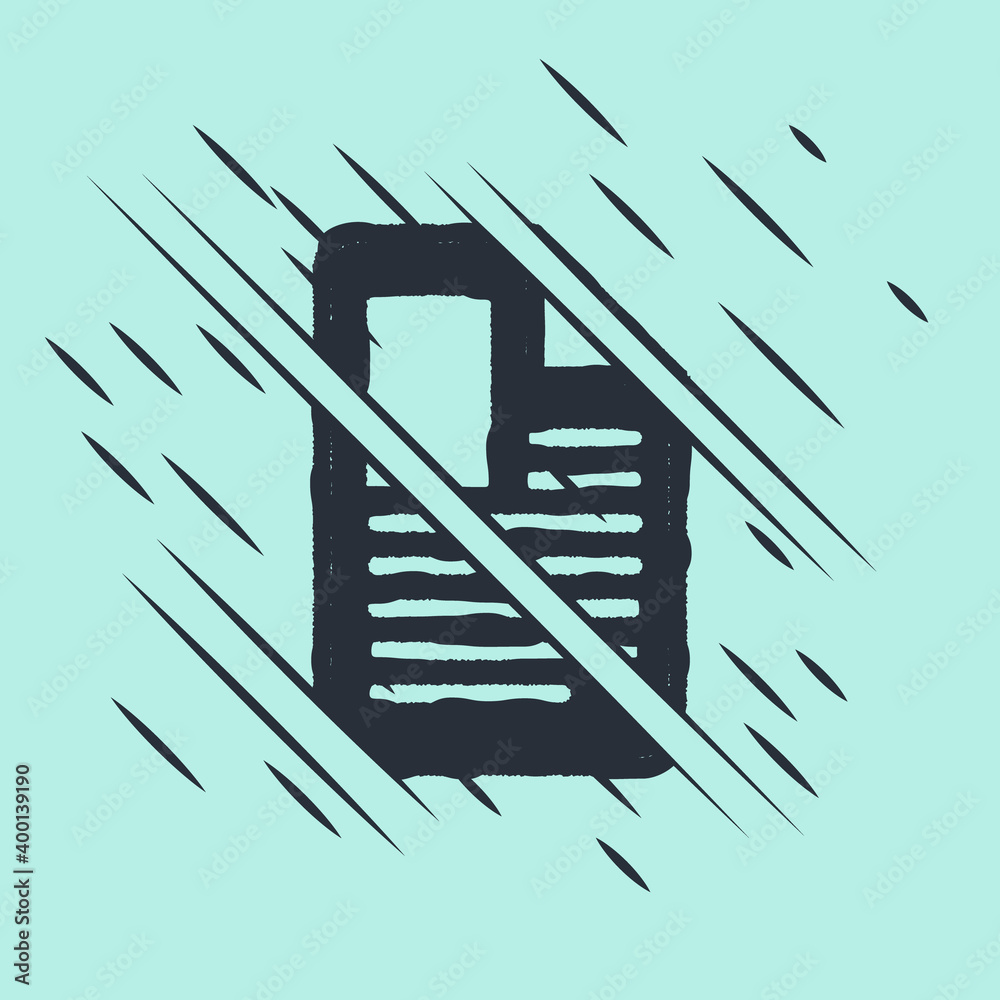 Black File document icon isolated on green background. Checklist icon. Business concept. Glitch styl