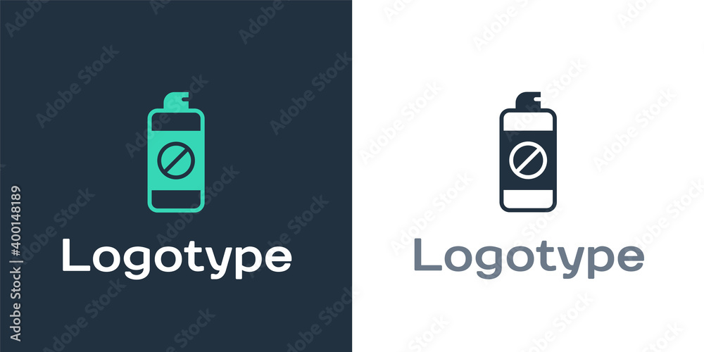 Logotype花园喷雾器，用于水、肥料和化学品，图标隔离在白色背景上。Logo des