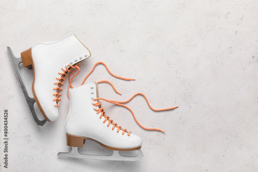 Beautiful skates on light background