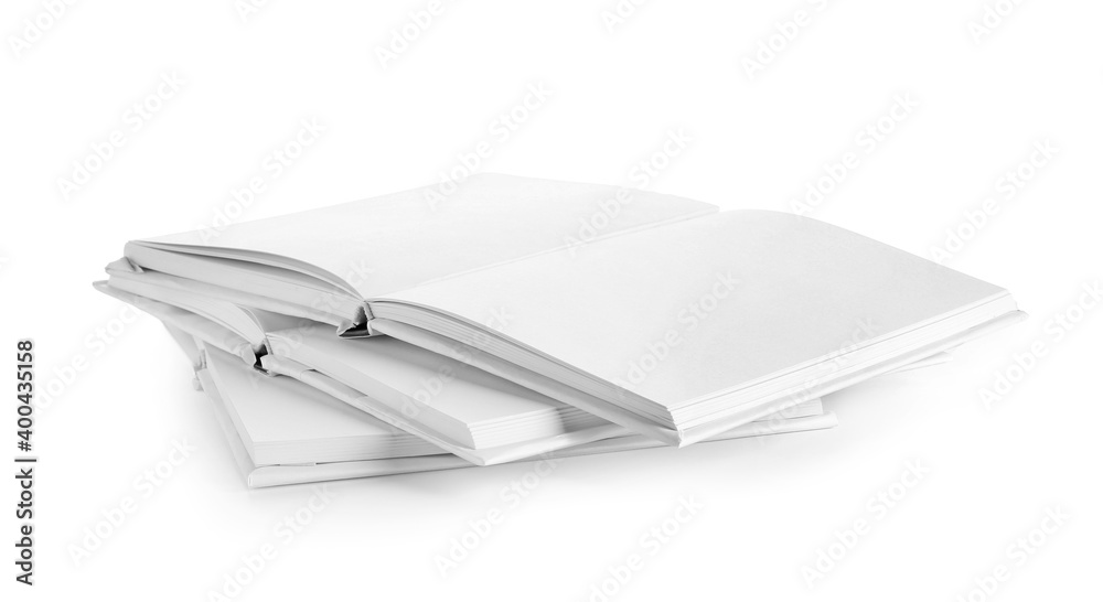 Blank books isolated on white background