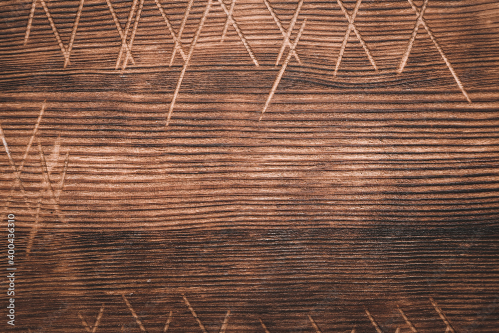 Wooden cutting board as background