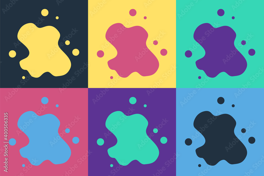 Pop art Water spill icon isolated on color background.  Vector.