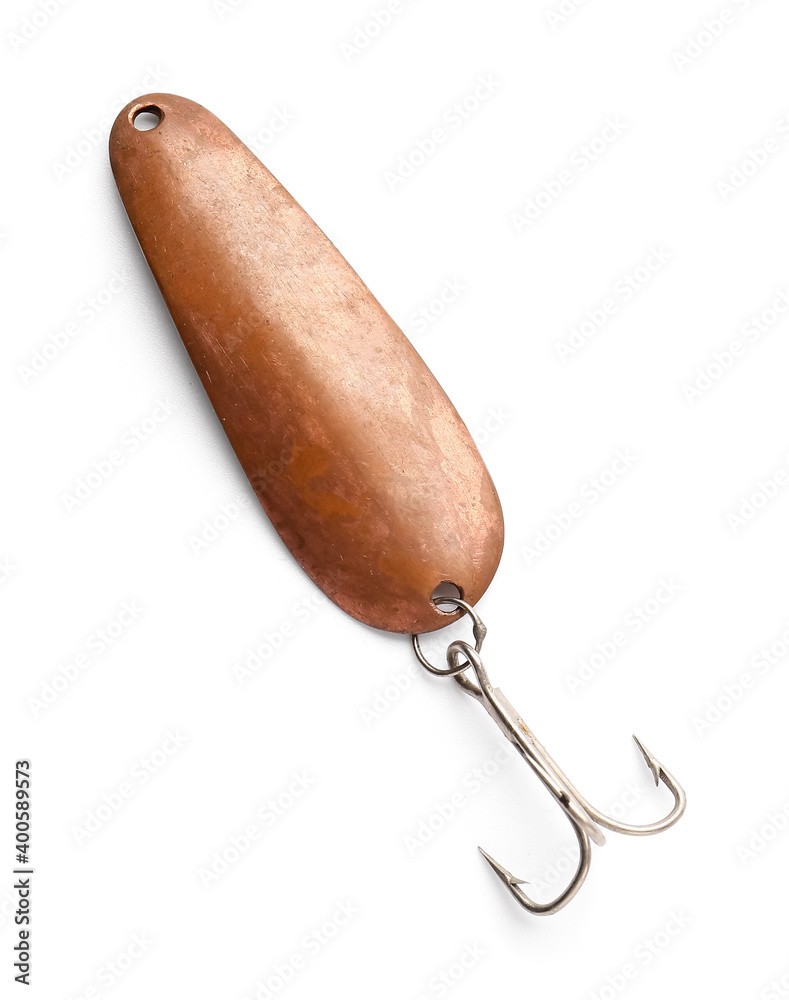 Fishing jig on white background