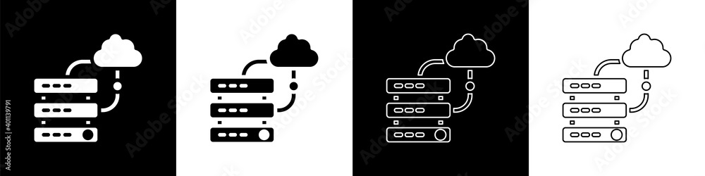 将网络云连接图标隔离在黑白背景上。社交技术。云c