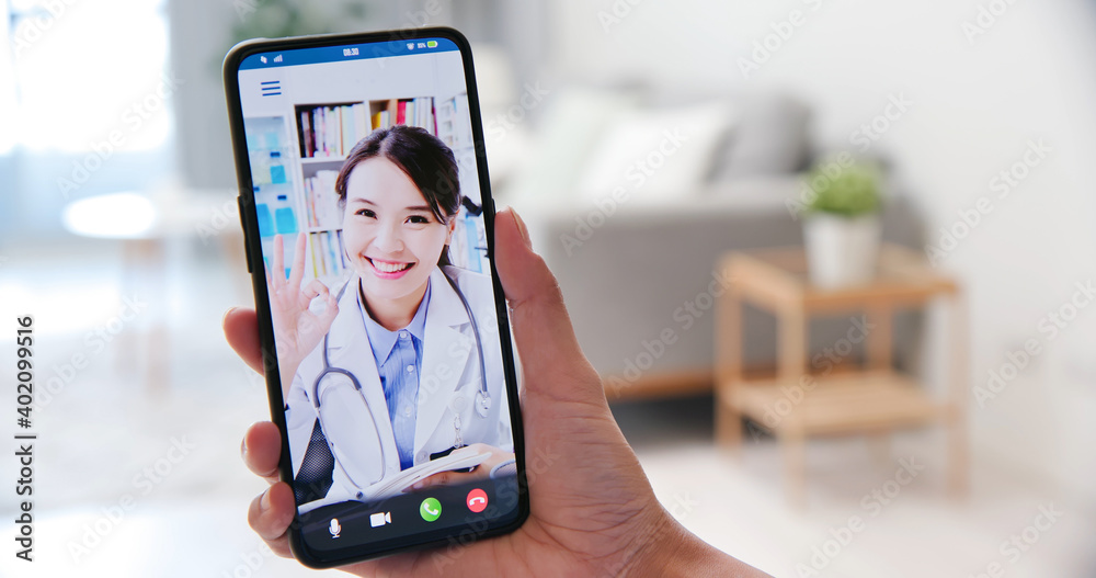 Telemedicine video chat concept