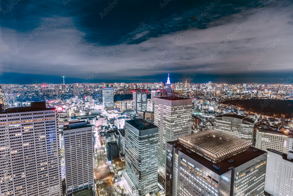 高層ビルが立ち並ぶ新宿の夜景