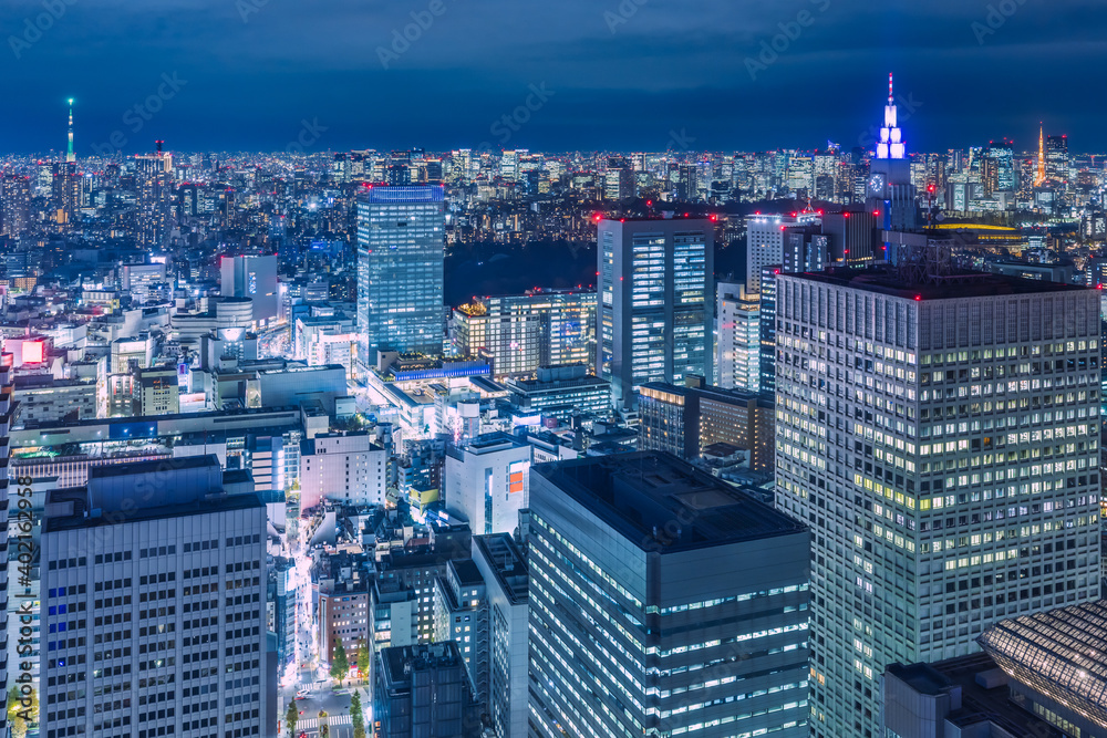 高層ビルが立ち並ぶ新宿の夜景