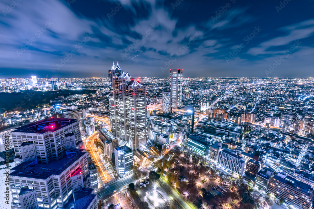 高層ビルが立ち並ぶ新宿の夜景