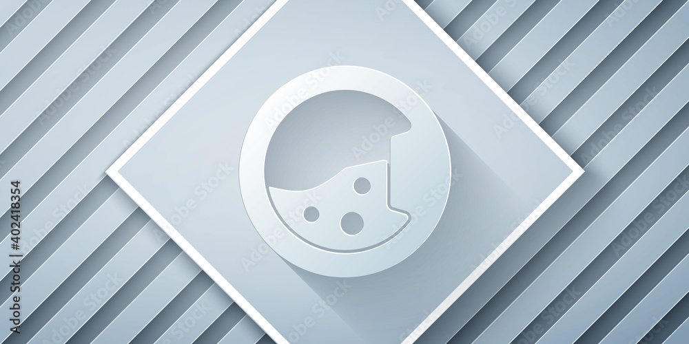 Paper cut Washer icon isolated on grey background. Washing machine icon. Clothes washer - laundry ma