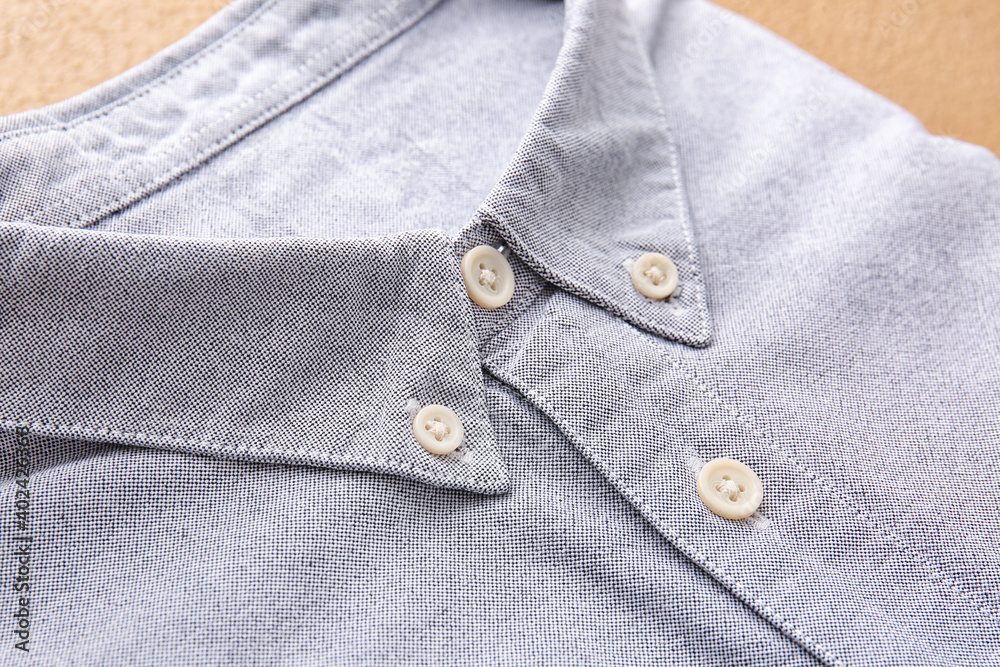 New classic male shirt, closeup