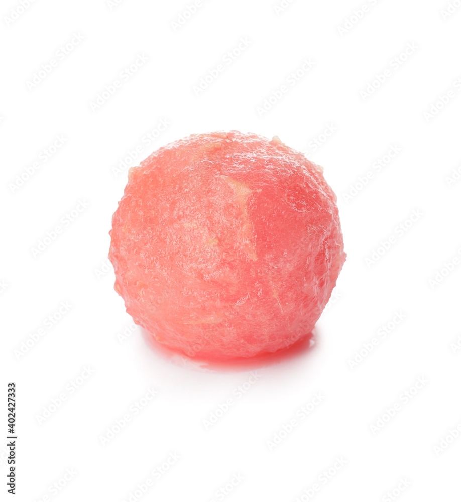 Tasty watermelon ball on white background