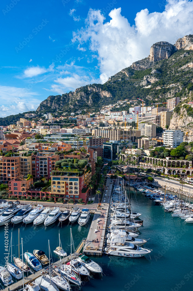 Panorama du quartier de Fonvieille à Monaco depuis le Rocher