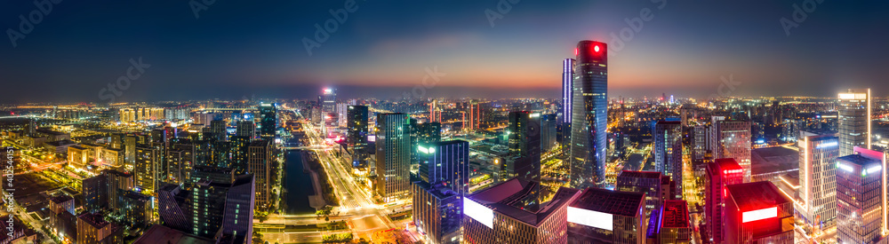 Night view of Ningbo Financial District