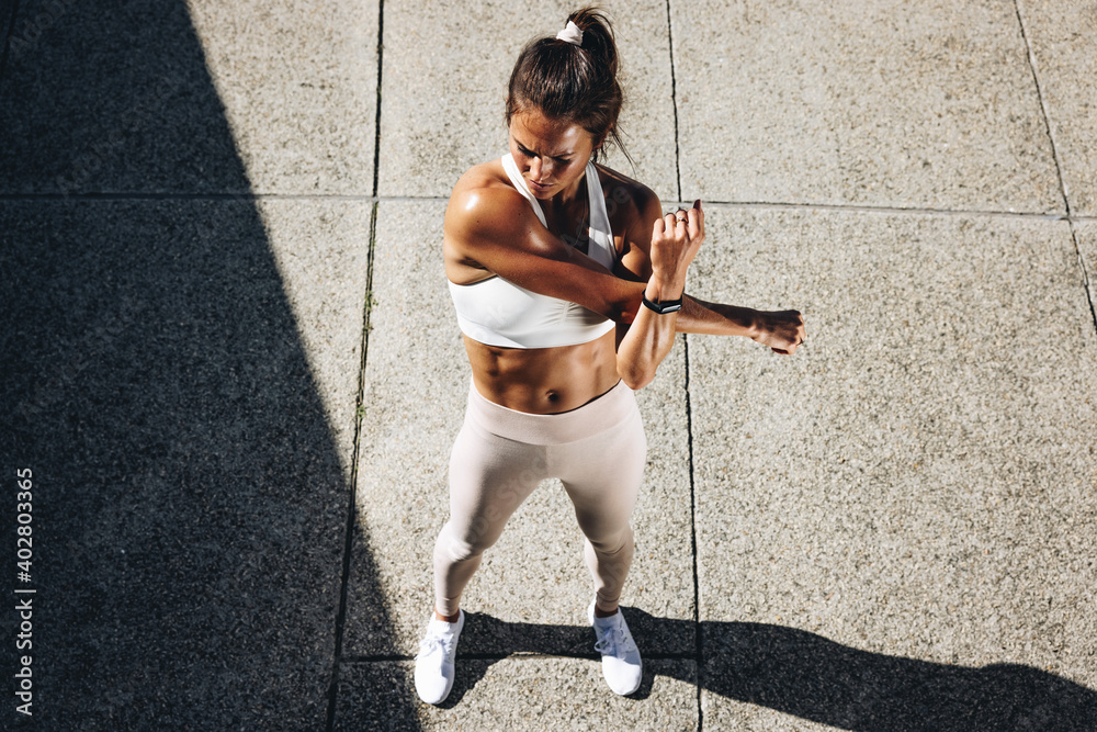 Woman doing warmup workout