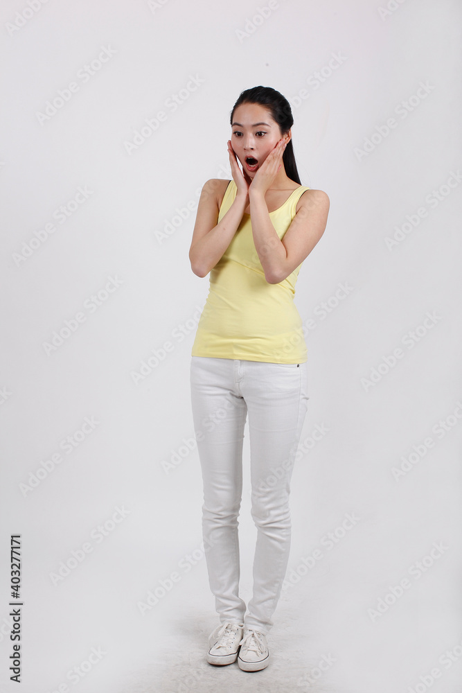 A young beauty lady portrait wearing tracksuit