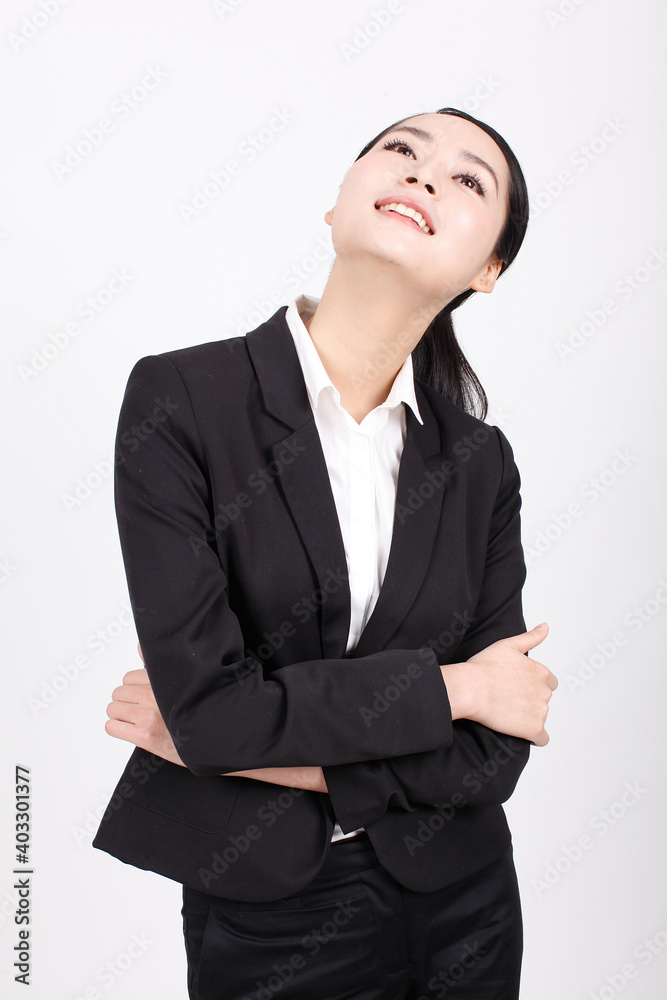 A young business woman in a suit 