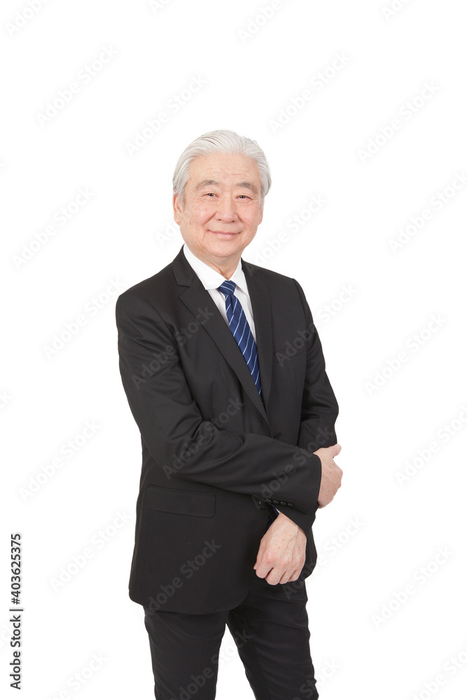 Portrait of an old business man person 