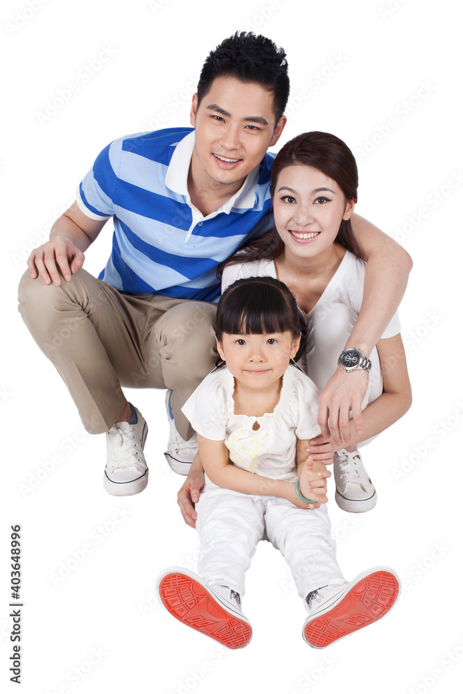 Portrait of a happy family with one child 