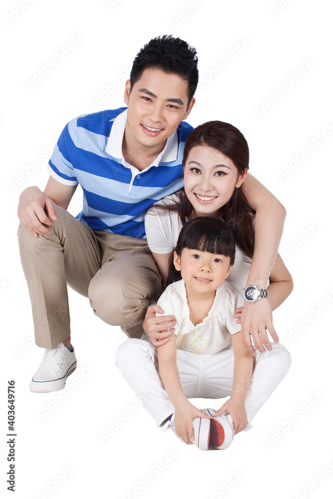 Portrait of a happy family with one child