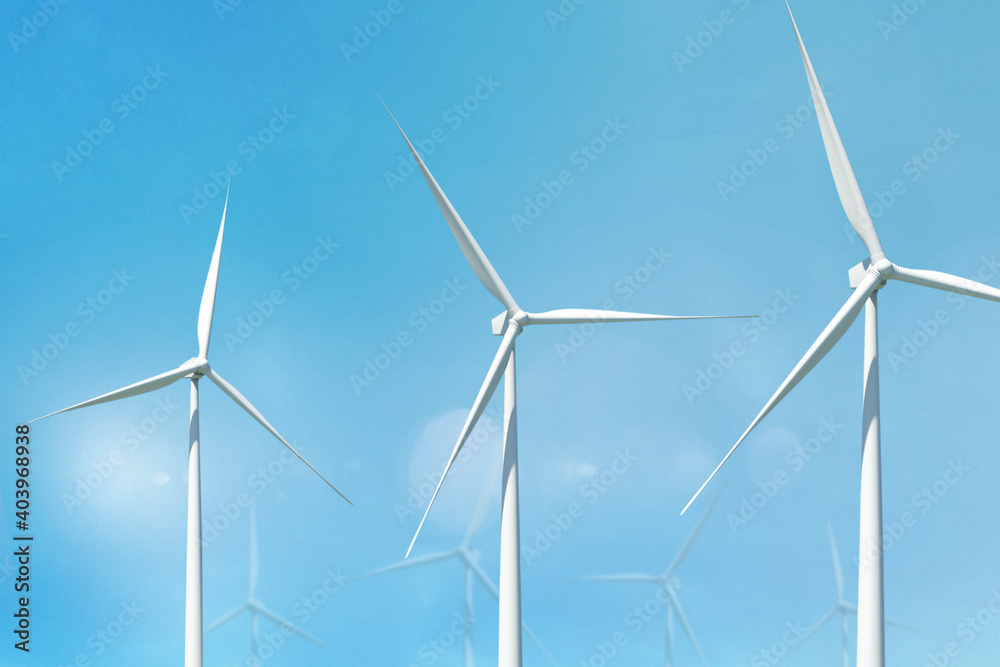 Wind power plant renewable energy background