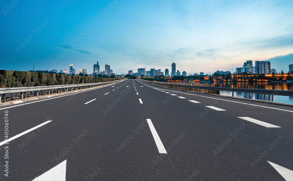 Roads and architectural landscape of modern Chinese cities.