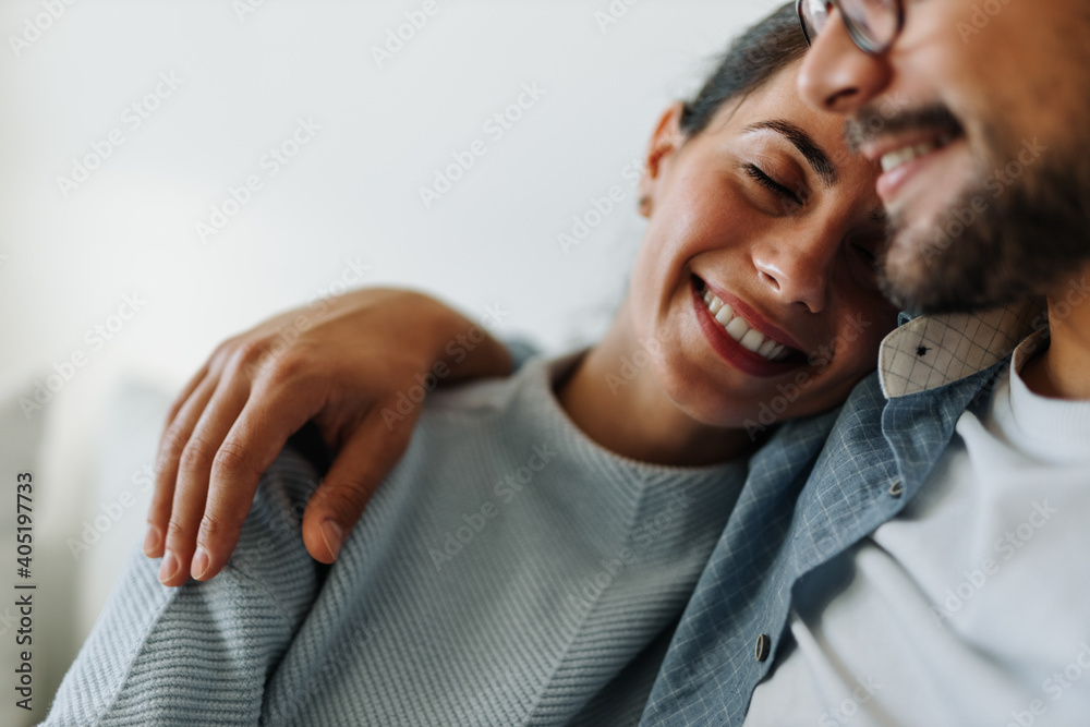 Couple spending day at home, together.