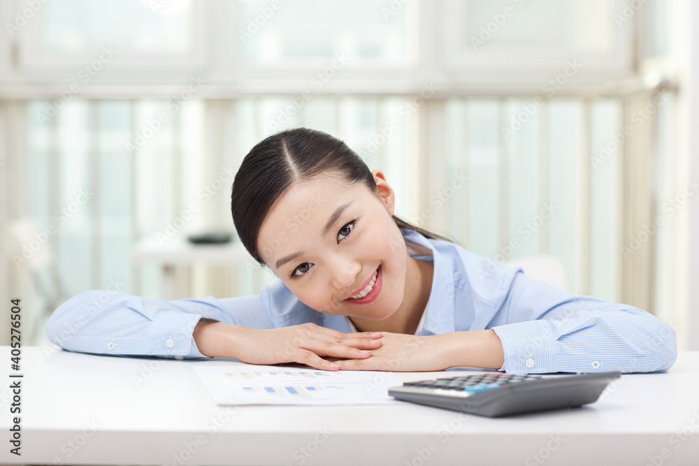 Portrait of a happy young business woman 