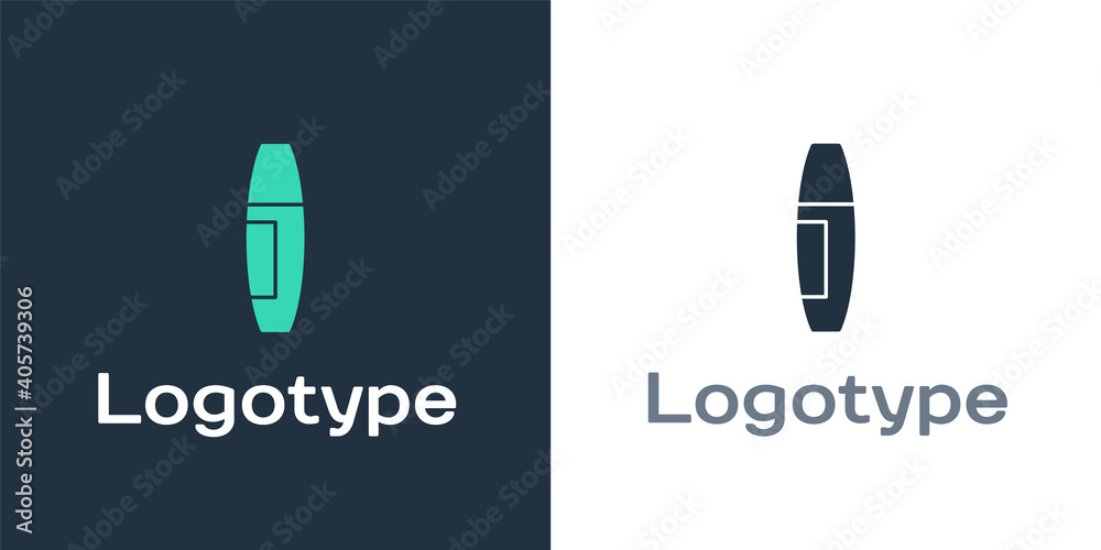 隔离在白色背景上的Logotype睫毛刷图标。Logo设计模板元素。矢量。