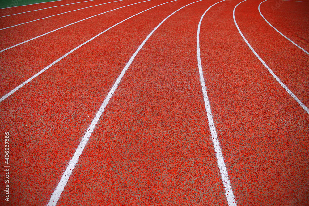 A picture of a red plastic track