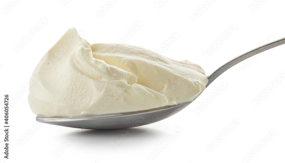 spoon of cream cheese